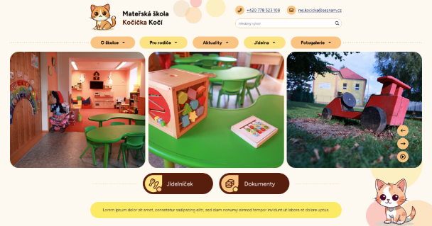 Mateřšká škola Kočička Kočí - webové stránky